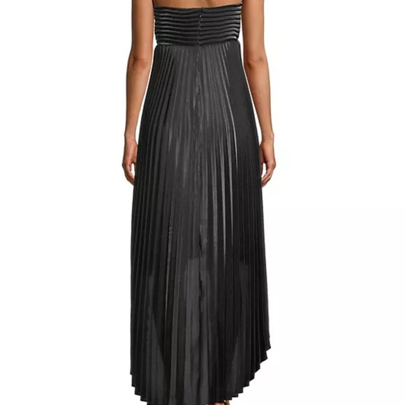 One33 Social  Pleated High-Low Strapless Midi-Dress - Picture 3 of 6